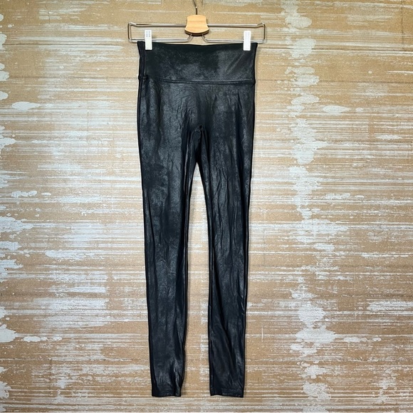 SPANX Pants - Spanx Faux Leather Leggings Black Stretch Slimming Womens S